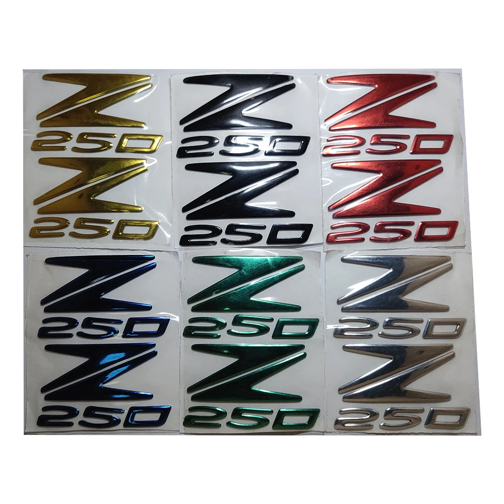 Motorcycle 3D Emblem Badge Decal Tank Wheel Z250 Sticker Soft Reflective Decal For Kawasaki Z250 Z 250 motorcycle shock absorber sticker wp luminous sticker a set reflective emblem sticker decal motorcycle for wp suspension