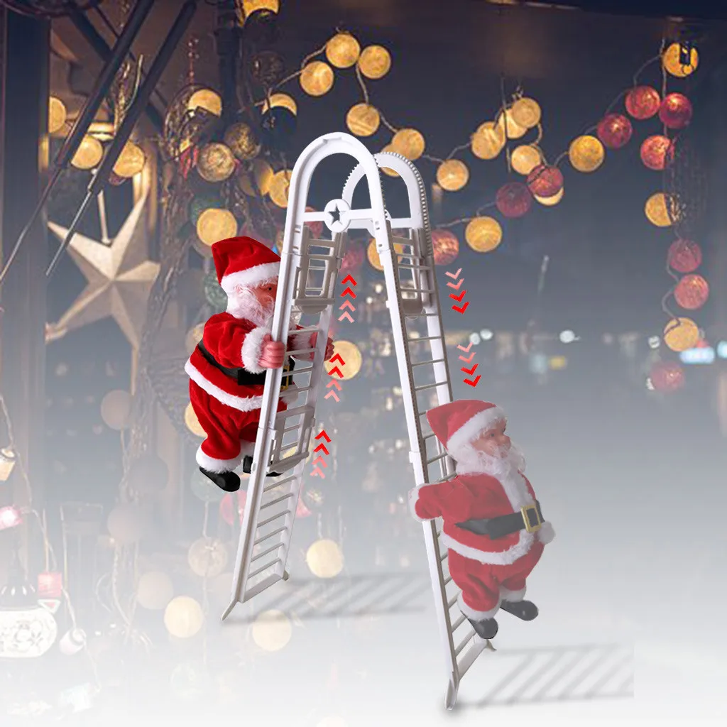 Прекрасный Рождественский Санта-Клаус, Рождественское украшение, Электрический альпинистский подвесной орнамент, вечерние плюшевые игрушки для детей, рождественские подарки