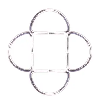 

100pcs Iron D Ring Buckles Key Chain Findings Platinum for Craft Jewelry Making