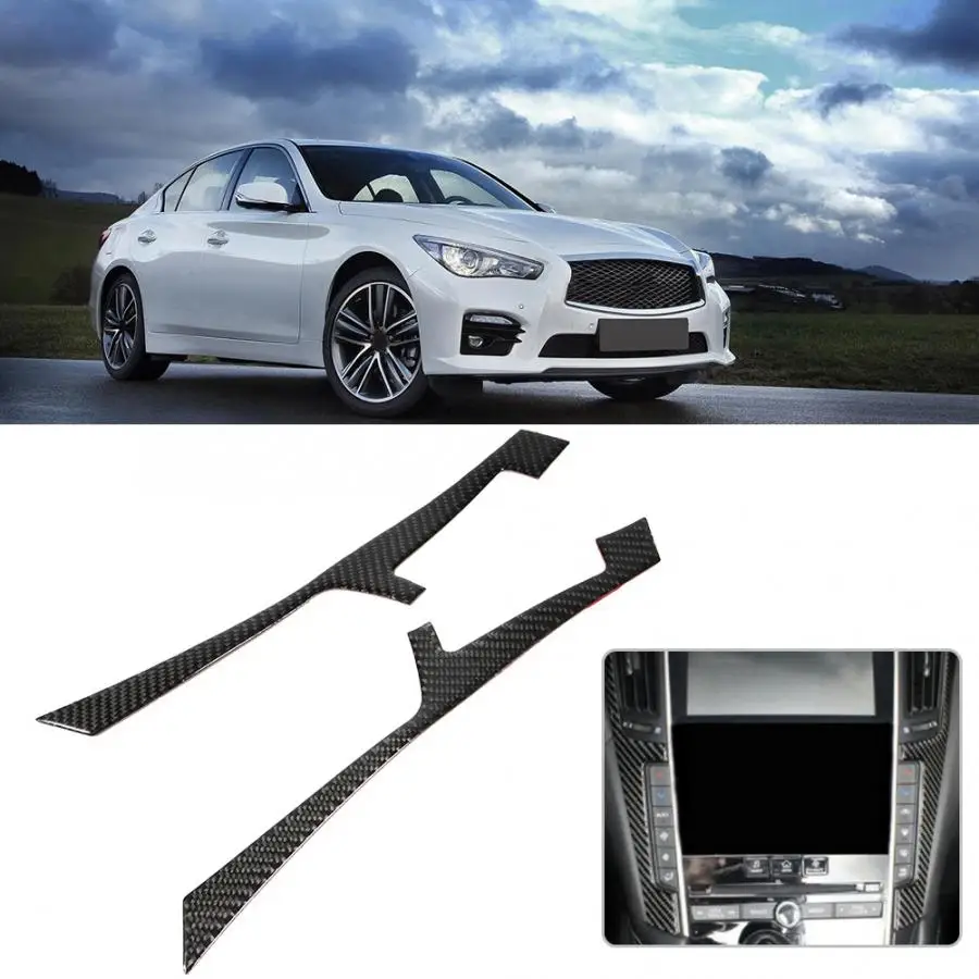 

2pcs Carbon Fiber Interior Center Control Cover Trim Fit for Infiniti Q50 Q60 2013 2014 2015 2016 2017 2018 2019 Car Accessories