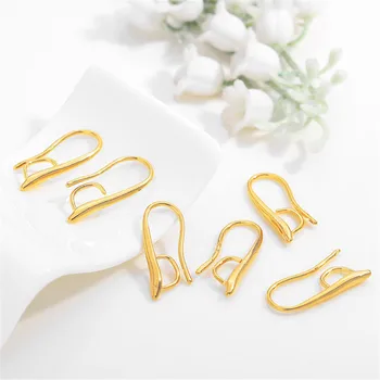 

10 pairs Brass Earring Hooks Earring Findings Ear Wires with a Loop 9x20mm EC014