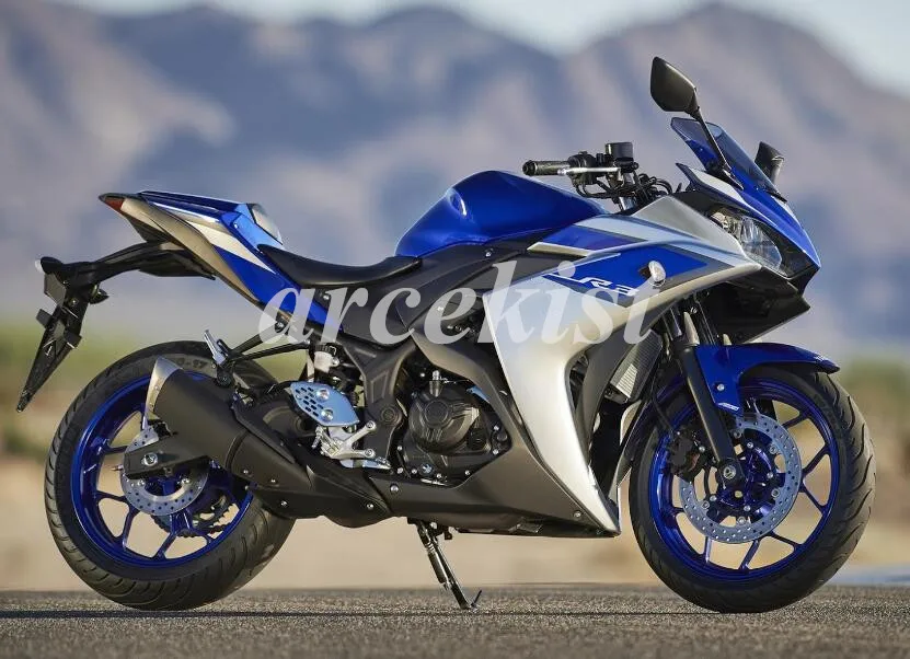 Новинка из АБС-пластика для мотоцикла полный комплект обтекателя Для YAMAHA YZF-R3 14 15 16 YZF R3 R25 Обтекатели на заказ, синего и серебряного цвета