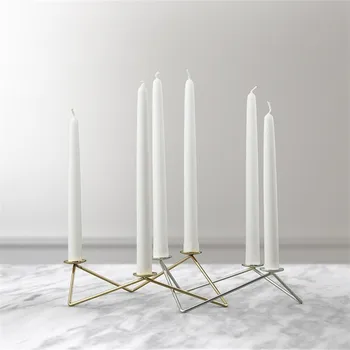 

New Arrivals Modern Minimalist Candlestick Decorated Romantic Candlelight Dinner Geometric Metal Designer Candle Holder Hot Sale