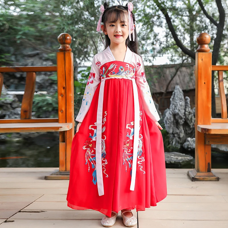 giel 4 Традиционная китайская одежда, одежда для древних танцев Hanfu для девочек и женщин, праздничный наряд, костюмы для костюмированной вечеринки - Цвет: giel 4