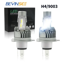 Becinsee – ampoules de phares de voiture LED H4 H8 H9 H11, 9005 HB3 9006 HB4, lampes de Moto blanches 12V 6500K 8000LM H4 