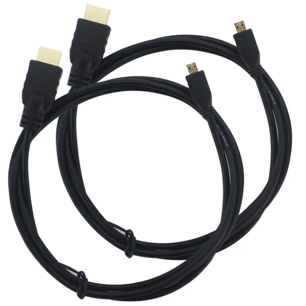 Черный Micro HDMI к HDMI кабель 1,5 м 4 к для Raspberry Pi 4 Модель B Micro HDMI к HDMI Переходный кабель