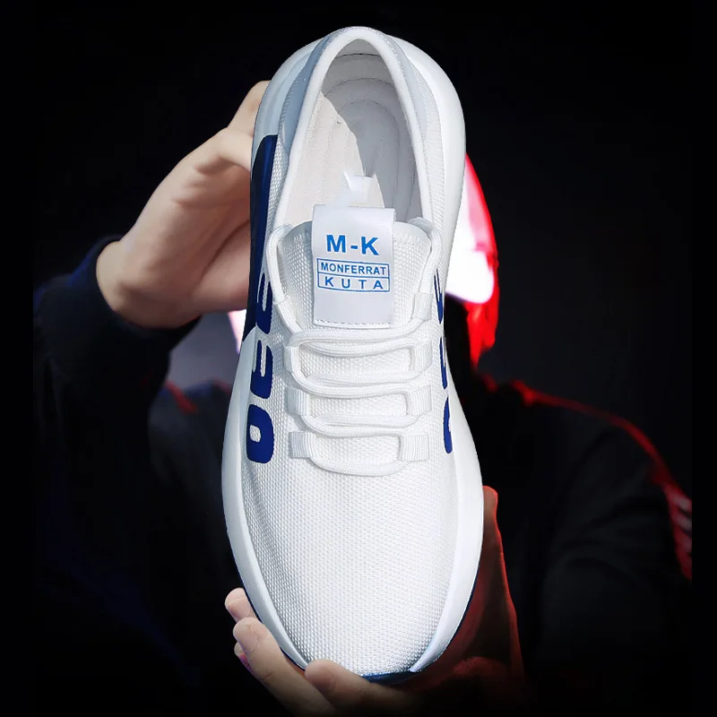 

Men's Shoes Air-permeable Mesh Shoes Sports and Leisure Shoes Trend Flying Weaving Small White Shoes for Men