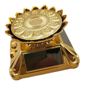 

Solar Energy Power 360° Rotary Display Stand Showcase Holder Golden