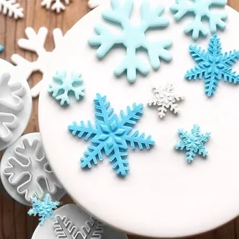

3Pcs PLASTIC Snowflake Cookie Cutters Cake Decorating Tools Sugarcraft Embossing Biscuit Molds Wedding Birthday