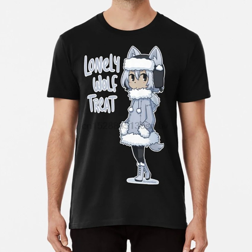 Lonely Wolf Treat T shirt lonely wolf treat rpg maker game anime girl cute kemonomimi animal ears | Мужская одежда