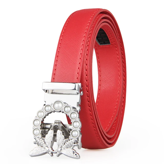 New Fashion Women's Belts Genuine Leather Designer High Quality Belt Women Luxury Straps for Woman White Automatic Buckle Belts WA01603