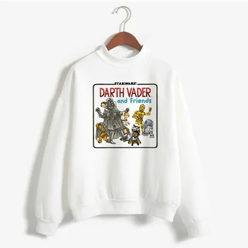 

Darth Vader and Friends Vintage Women Sweatshirts Star Wars C3PO R2D2 Stormtroopers Hoodies Harajuku Space Series Female Clothes