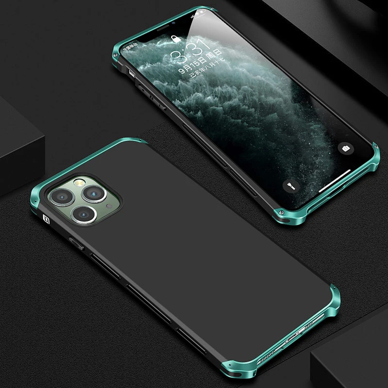 Роскошный металлический чехол для iPhone 12 Pro Max 11 XS XR 6S 7 8 Plus 5 SE ультратонкий 3 в 1