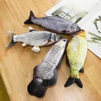 

Electric Simulation Fish Plush Toy USB Simulation Fish Toy Can Jump Pet Toy Fish Doll for Children Boys baby Xmas Birthday Gift