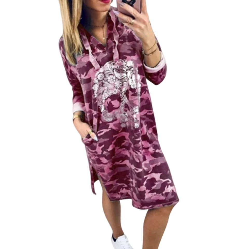 Больше Плюс Сайз Платье Для Женщина 4xl 5xl Длинный Майка Сексуальное Камуфляж