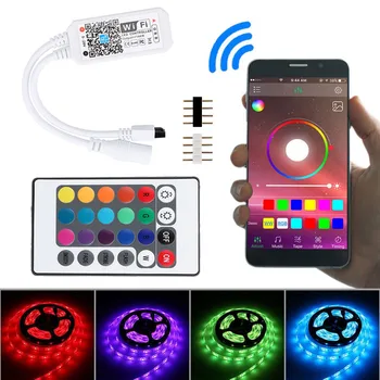 

Smart WiFi Controller for RGB LED Strip Light Music Controller for IR RF Remote DC12-24V LED Mini WiFi Controller Strip Lamp