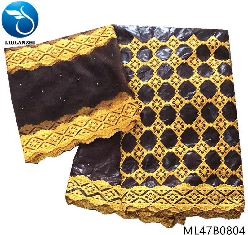 LIULANZHI хлопок Базен ткань riche getzner с французским кружевом ткань 5+ 2 ярдов/партия ткань для платья высокое качество ML47B08