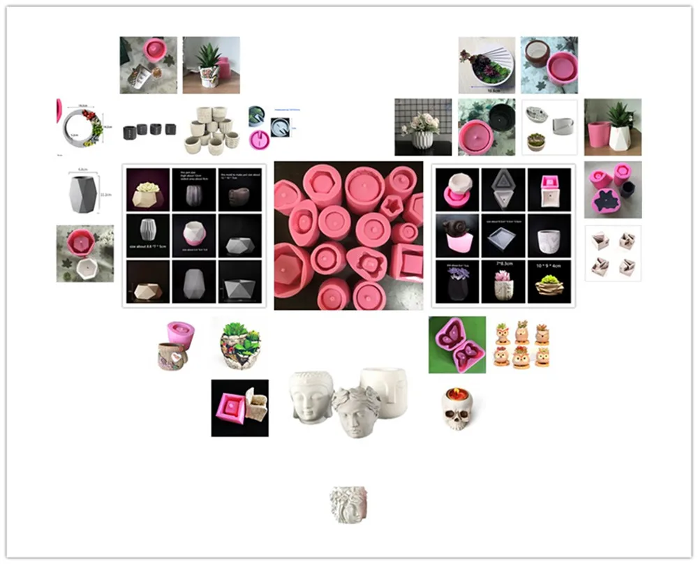 3D Resin Craft DIY Clay Human Face Cement Silicone Planter Mould Big Decorating Vase Making Concrete Flower Pot Molds