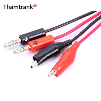

100pcs/lot 1M Alligator Cilp to Banana Plug Test Probe Lead Copper Cable Dual Tester Probe Crocodile Clip for Multimeter DIY