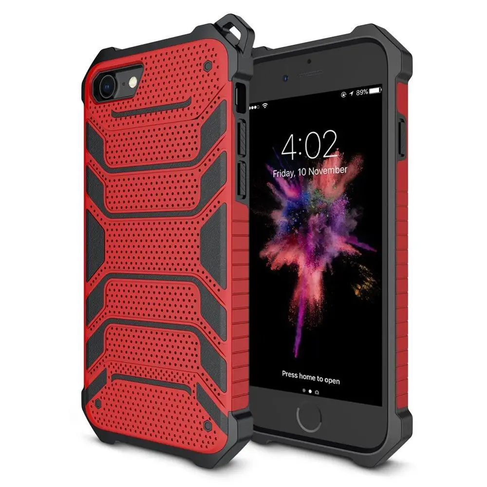 Роскошный, двойной слой, прочный бронированный чехол для телефона для Iphone X XS 8 7 6 S 6 S Plus 10, сверхпрочный противоударный защитный чехол с защитой от царапин - Цвет: Red