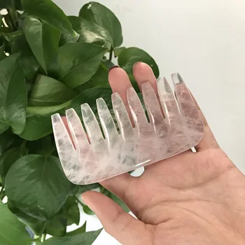 

Free Shipping Wholesale Natural Rock Clear Quartz Healing Crystal Combs TP