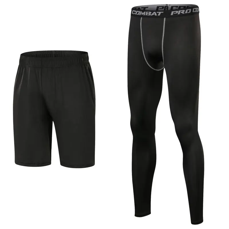 

Sports Leggings Men's Fitness Running Basketball Shorts Football Riding Base Training Compression Ultra-stretch Quick-Dry Two-Pi