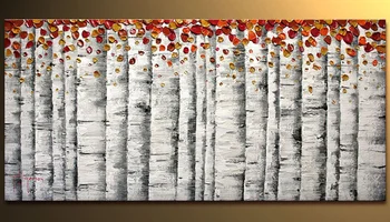 

Modern Tree Canvas Art Beautiful Abstract Art Canvas Painting Palette Knife Textured Oil Painting Bedroom Decoration For Home
