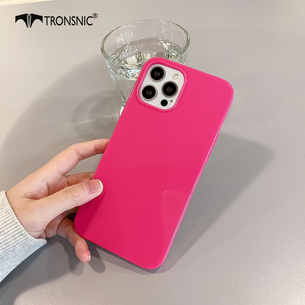 Capa iPhone 13 Pro Max silicone logo rosa