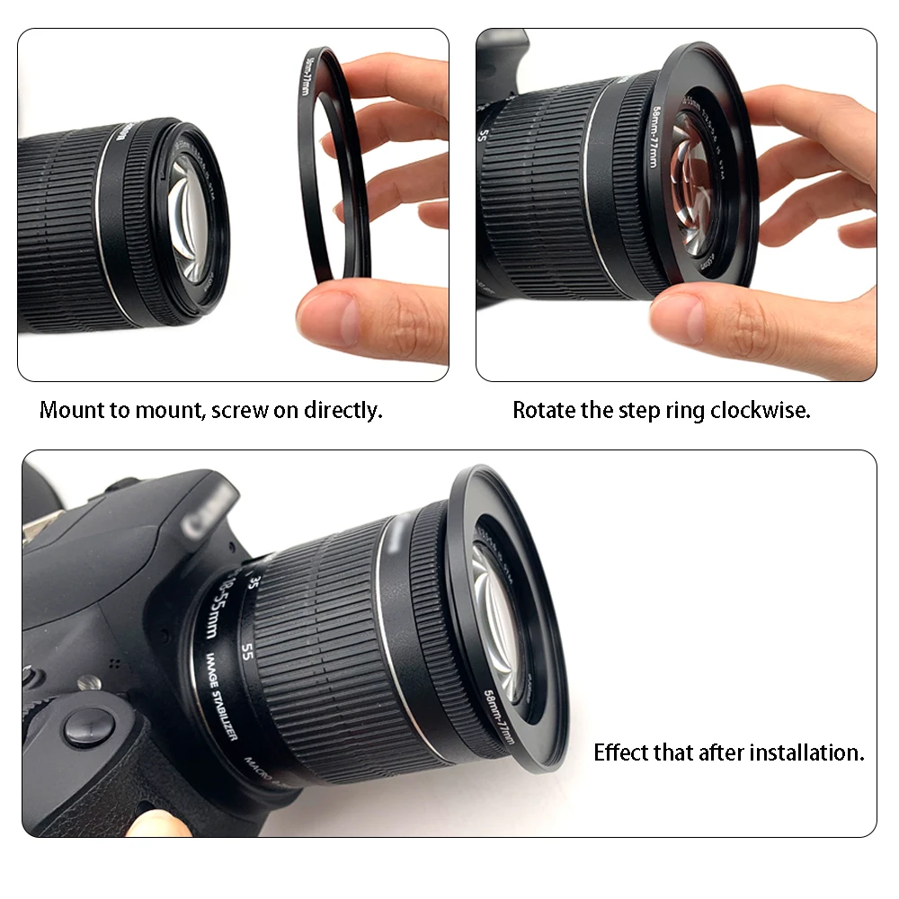 (2 Packs) Step-Up Ring Filter Adapter, for 95mm/105mm filter/hood etc. and lenses with 77mm filter thread