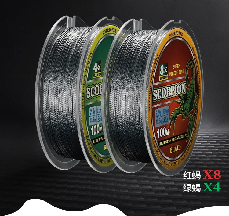 PE Fishing Line 100M 4/8 Strands Wire Braided Anti-bite Sea water