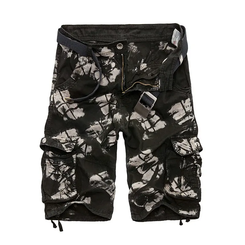Красивые летние хлопковые камуфляжные шорты-карго Pop Tideing, мужские повседневные тонкие камуфляжные шорты для тренировок, мужские короткие штаны