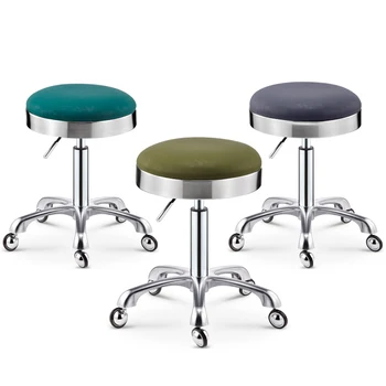 

All Stainless Steel Work Bench Store Does Not Card Hair Salon Chair Rotation Lift Barber Shop Chair Hairdressing Round Stool