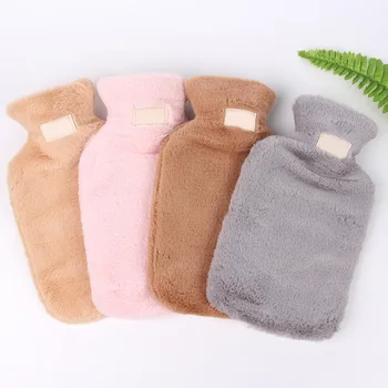 

Winter Hot Water Bag Outdoor Portable Bottle Faux Fur Winter Hot Water Bag with Cover Gift Hand Warmer