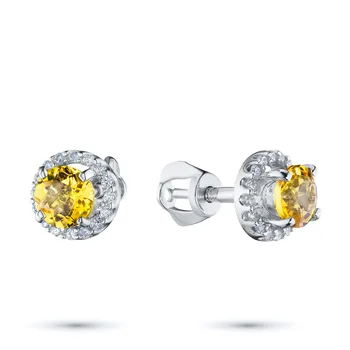 

Silver earrings with cubic zirconia citrine and e0636sg04200283