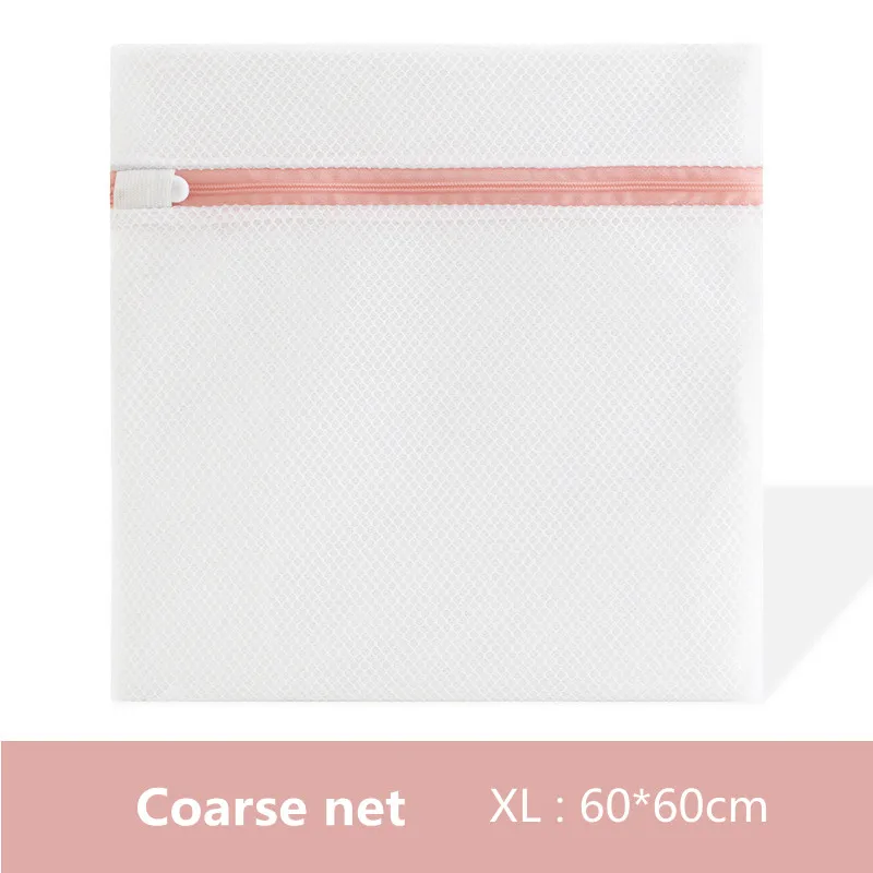 Pink Zippered Laundry Bag for Underwear Bra Wash Basket Polyester Mesh Laundry Kits