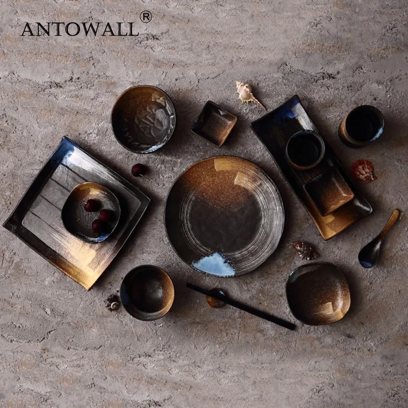 ANTOWALL миска для посуды в японском стиле DIY грубая керамика подглазурь понижающее