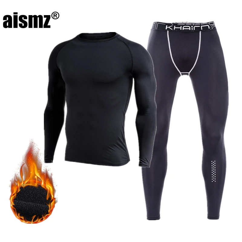 Aismz термобелье мужское термобелье термо Camisa Termica кальсоны ТЕРМОколготки зимние компрессионное белье наборы быстросохнущие - Цвет: P17101-2  P5842