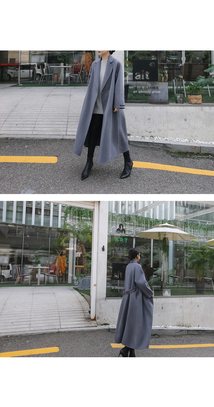 Autumn and Winter Women Long Woolen Coat New Wild Casual Fashion Woolen Coat Female Korean Style Pluz Size F188