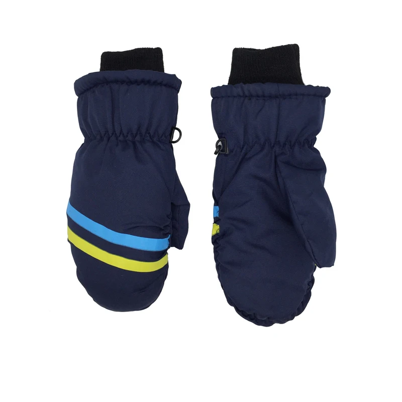 navy BalleenShiny/Детские Зимние теплые перчатки; утолщенные лыжные перчатки; уличные Водонепроницаемые Детские Зимние варежки из хлопка; ветрозащитные перчатки для мальчиков и девочек - Цвет: navy