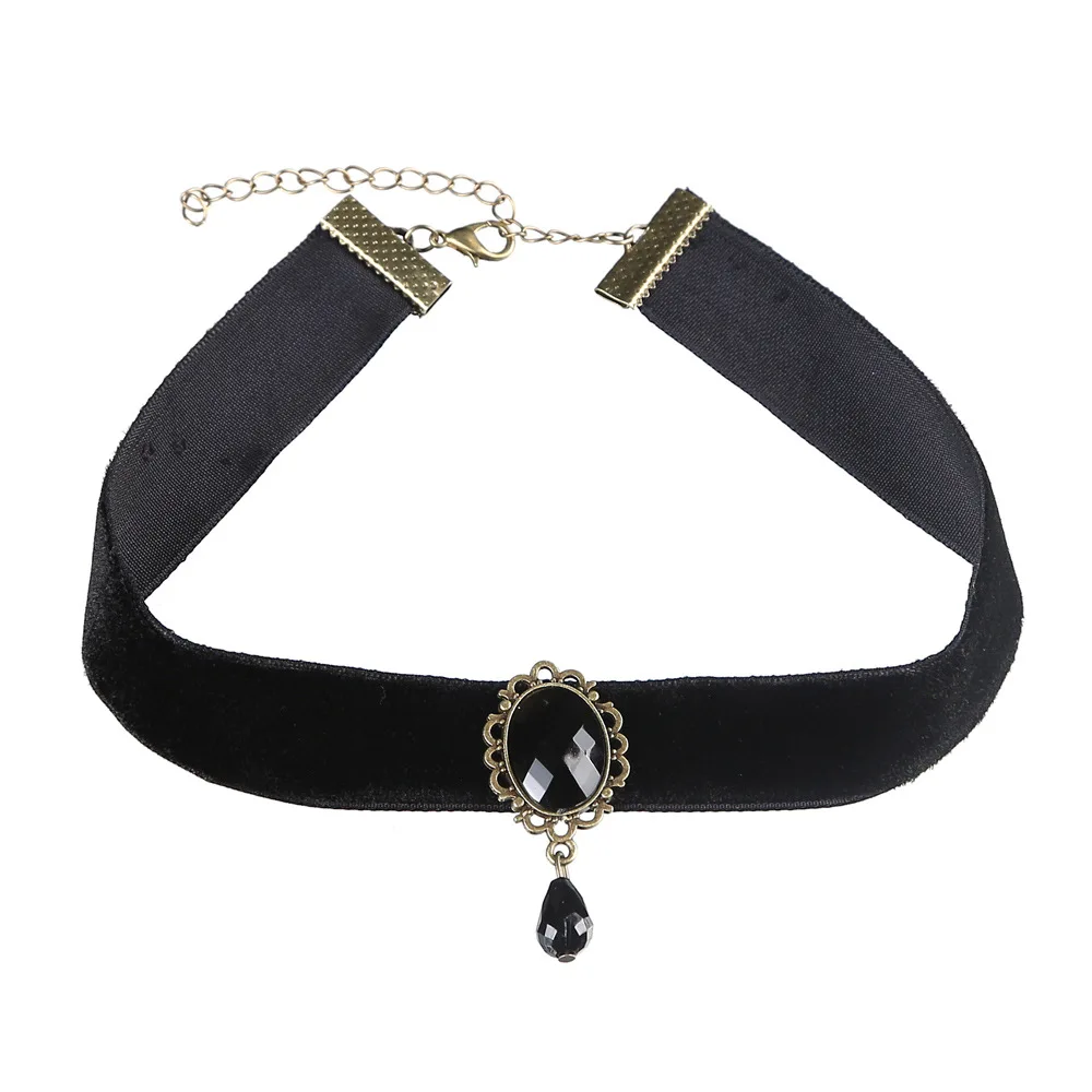 Корейское новое ожерелье с черной лентой, креативное ожерелье в виде капли воды, женские модные ювелирные аксессуары