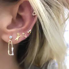 Золотые модные ювелирные изделия Красочные cz проложили милое животное пчела серьги-гвоздики серебро 925 пробы милые очаровательные милые женские ювелирные изделия