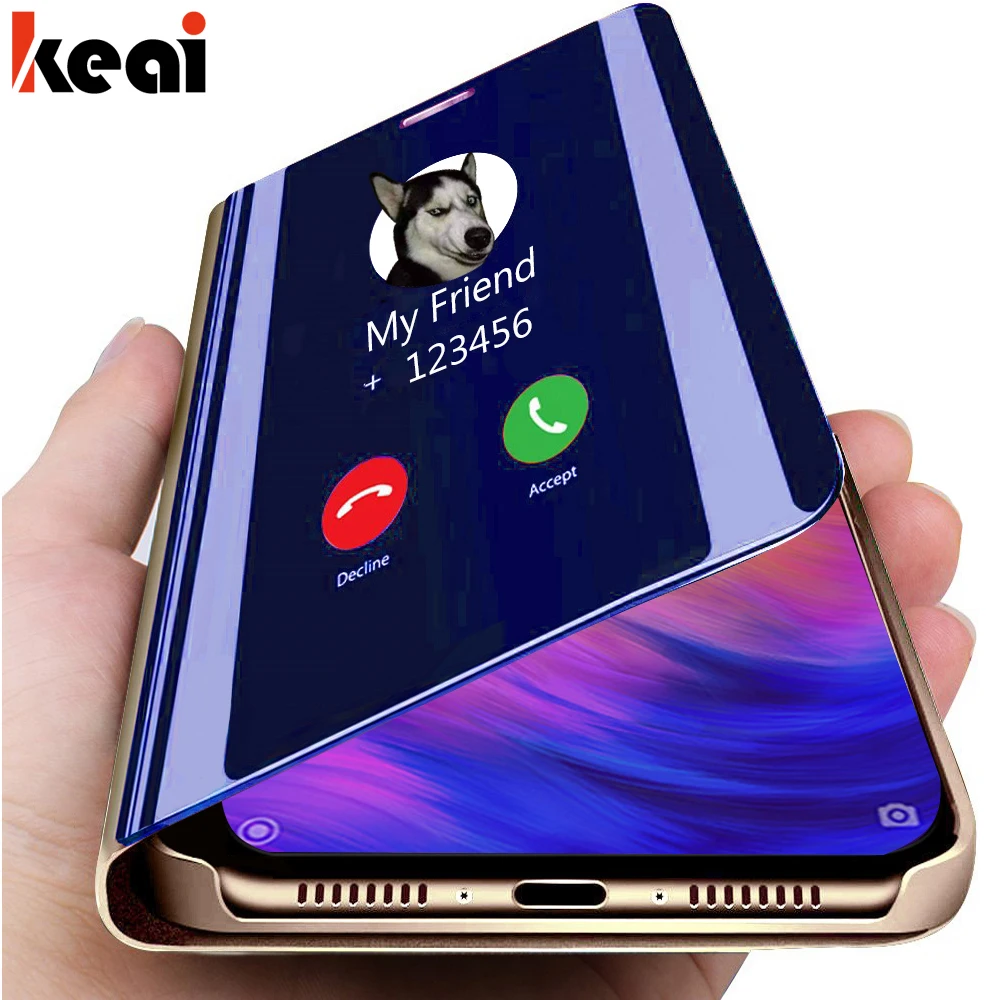 

Luxury Flip Standing Case For Xiaomi mi 9 se A2 8 Lite A1 Mirror Leather Case For Redmi 7 Note 7 6 K20 Pro 5 Plus 6A 4 4X Cover