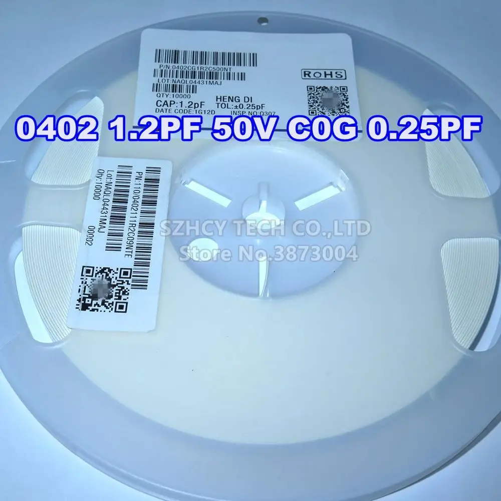 

10000Pcs 0402 1.2PF 50V C0G 0.25PF 0402CG1R2C500NT New and origianl