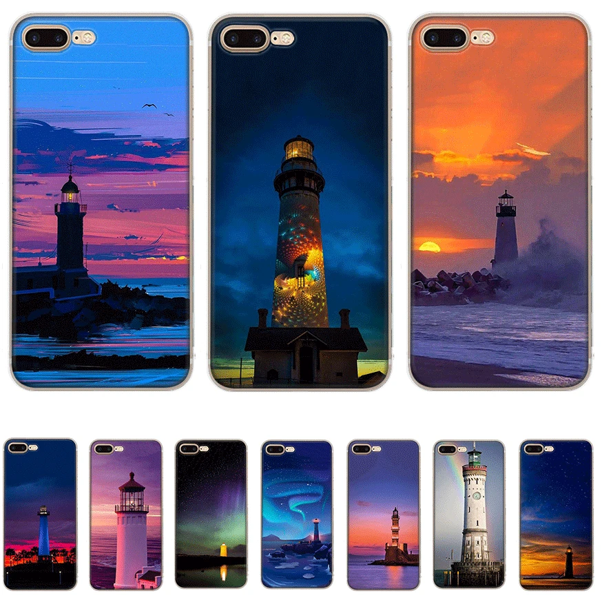 Чехол для мобильного телефона iPhone Apple XR X XS Max 6 6s 7 8 P Lus 5 5S SE Shell Lighthouse защита Мода