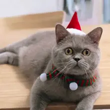 

Pet Christmas Hat Scarf Kit For Dogs Cats New Year Holiday Costume For Small Dogs Dressing Up Santa Cap Pet Accessories