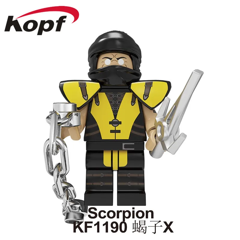 KF1190 20PCS No Box 20 штук, строительные блоки Mortal Kombat, Sub-Zero, Джони Кейдж, Горо, Райден, Барака, Скорпион, фигурки для детей, Подарочные игрушки KF6108 - Цвет: KF1190 20PCS No Box