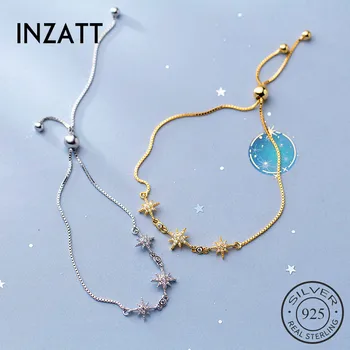 

INZATT Real 925 Sterling Silver Zircon Light Bracelet For Charming Women Party Classic Fine Jewelry Cute Accessories Gift