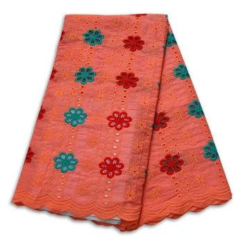 

High Quality White 100%Pure Cotton African Swiss Voile Lace Fabric French Stones Embroidery Voile Lace Materials 04