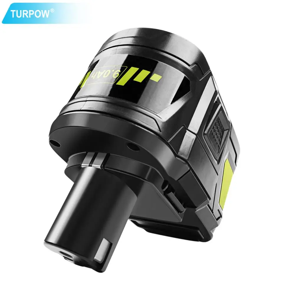 

Turpow Replacement RB18L40 P107 P104 P108 BIW180 For Ryobi 9000mAh 18V P108 Li-Ion Rechargeable Power tool battery
