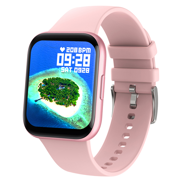 New Women Smart Watch Men 1.69inch Full Touch Heart Rate Monitoring Fitness Tracker IP68 Waterproof Ladies Smartwatch Women